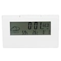 Miniatyrbild 2 av 8: Digital väckarklocka Snooze-funktion LCD Tid Datum Temperatur Fuktighet Display Sängbord Elektronisk klocka med ljus Vit