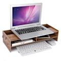 Miniatyrbillede 4 af 8: Skærmholder Computer Desktop Laptop Hylde Bord Bordbeslag Holder Opbevaringshylde (Kirsebærtræ)