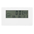 Miniatyrbild 4 av 8: Digital väckarklocka Snooze-funktion LCD Tid Datum Temperatur Fuktighet Display Sängbord Elektronisk klocka med ljus Vit