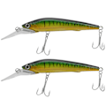 Miniatyrbilde 3 av 8: 2 stk kunstig plastsimulering dypdykking Minnow lokke agn fisketilbehør2#
