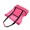 Miniatyrbillede 6 af 8: Mesh Strandtaske Multifunktion Mesh Design Top Lynlås Hold Friskhed Holdbar Stof Strand Tote til Strand Have Camping Rød