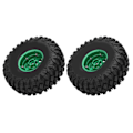 Miniatyrbillede 7 af 8: 2 stk./sæt 1,9 tommer 120 mm Fælgefælge Dæk til Axial SCX10 D90 F350 1/10 RC Bil Opgraderingsdele Grøn Sort