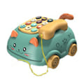 Miniatyrbild 1 av 8: Babytelefonleksak tecknad ljudljus förälder barn interaktiv pedagogisk söt katt ansikte telefonleksak grön