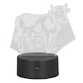 Miniatyrbillede 6 af 8: 3D-bordlampe Malkekvæg 7 farver LED-nattelys Akryl Touch-kontakt USB-drevet 3D dekorativ lampe til børn