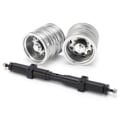 Miniatyrbillede 2 af 8: Metal Uden Strøm Bagaksel Metal Baghjulsnav til Tamiya 1/14 Traktor Sættevogn Lastbil 140mm Aksellængde