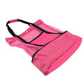 Miniatyrbillede 7 af 8: Mesh Strandtaske Multifunktion Mesh Design Top Lynlås Hold Friskhed Holdbar Stof Strand Tote til Strand Have Camping Rød