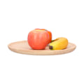 Miniatyrbilde 4 av 8: Rund serveringsbrett i gummitre for middagstallerken, teservering, frukt, snacks og matlagring, 27 cm