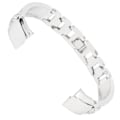 Miniatyrbillede 7 af 8: Armbånd i rustfrit stål til kvinder med indlagte rhinestones, håndledsdekoration til Fitbit Sølv
