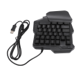 Miniatyrbild 8 av 8: Enhandsspeltangentbord 7-färgs RGB-bakgrundsbelysning Ergonomisk 35 tangenter Bärbar minispeltangentbord med handledsstöd för PC-spelare