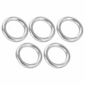Miniatyrbillede 6 af 8: 5 stk. Båd Runde Ringe Rustfrit Stål 304 Sømløse Svejsede O Type Hænge Ring til Hængekøje Yoga6 X 25mm