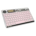 Miniatyrbild 2 av 8: 10 tum Transparent Trådlöst Bluetooth-tangentbord Multi-enhetsanslutning Bakgrundsbelysning Ultratunt Tabletttangentbord för Bärbara datorer Telefoner Rosa