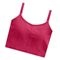 Miniatyrbillede 3 af 8: Dame Halter Top Bandeau Top Ren Farve Rygfri Kryds Midriff Mode Top til Rejser Udendørs Roserød Fri Størrelse