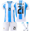 Pikkukuva 1 / 2: 2425 Argentiinan kotipaita nro 21 Dybala jalkapalloaiheinen paita sisältää lasten ja aikuisten koot No. 21 Dybala 20（110-120CM)