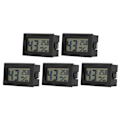 Miniatyrbillede 7 af 8: 5 stk. LCD termometer hygrometer mini indendørs hjem desktop temperatur fugtighedsmåler sort