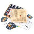Miniatyrbilde 3 av 8: Matematikkbordspill - Læringsbrett i tre - Hundrebrett - Tellespill for barn og småbarn - Multiplikasjonsbrett