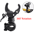 Miniatyrbilde 1 av 6: Sykkellysholder Sklisikret Universal 360 graders roterende styremontering LED-lommelyktklemme Lampeholder