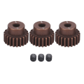 Miniatyrbillede 1 af 8: 3 stk. RC 3.175mm 48DP 21T Stål Pinion Gear Sæt til 1/10 RC Bil Børsteløs Børstet Motor