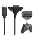 Miniatyrbilde 5 av 8: Høykvalitets 2 i 1 1,5 m ladekabel for Microsoft XBOX 360-kontroller hurtiglading (svart)