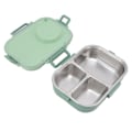 Miniatyrbilde 4 av 8: Termisk lunsjboks 1100ml Dobbelt lag 3 rutenett design 304 rustfritt stål Bento boks med spisepinner skje suppebolle grønn