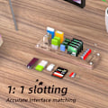 Miniatyrbillede 8 af 8: SDTF Træ Opbevaringsboks Hukommelseskort CF Organizer Skrivebordsopbevaringsboks Simkort Pin U Disk Display Holder