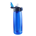 Miniatyrbild 1 av 5: 650ml utomhusvattenfilterflaska camping vandringsfilter vattenflaska renare blå plast vattenkopp