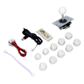 Miniatyrbillede 7 af 8: QM070901 Arcade Spil Joystick Sæt Nul Forsinkelse Arcade Spil DIY Sæt Dele med Encoder Board 10 Knapper Joystick til MAME Hvid