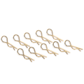 Miniatyrbild 5 av 8: 10st RC Car Shell Clip RShape Metal Body Clips Pins för 1/5 1/6 1/8 1/10 RC Car (Guld)