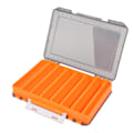 Miniatyrbillede 2 af 8: Lokke jernplade opbevaring tilbehørsboks Simulere rejer Dobbeltsidet kunstig agn boks (orange)