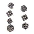 Miniatyrbillede 7 af 8: 7 stk. hule messing terninger polyhedral rollespil klare tal rullende terninger sæt til bordspil