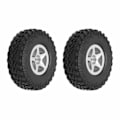 Miniatyrbillede 3 af 8: 2 STK Fælgefælge Dæk Sæt til Axial SCX24 AXI00001 1/24 RC Crawler Bil Opgraderingsdele Sølv