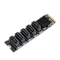 Miniatyrbillede 5 af 8: Konverter Adapterkort M.2 NGFF BKEY SATA til 5 Port 6Gbps Stabilt Drift Udvidelseskort
