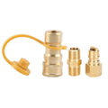 Miniatyrbillede 1 af 8: 3/8 tommer propangas Quick Connect fittings Messing propangas adaptere med afspærringsventil