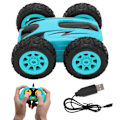 Pikkukuva 7 / 8: Mini Stunt 2.4G nopea kaksipuolinen 360 astetta pyörivä langaton RC-auton nelipyöräveto (sininen)