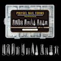 Miniatyrbild 1 av 5: Nail art nagelform blandad 12 stilar pappersfri handförlängning kristall nagelbit transparent nagelfilm 288st A2