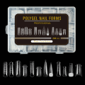 Miniatyrbilde 1 av 5: Neglekunst neglform blandet 12 stiler papirfri håndforlengelse krystall neglbit transparent neglfilm 288 stk A2