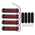 Miniatyrbillede 1 af 8: 4 stk. Lastvogns Sidelys Høj Lysstyrke 90LM IP65 Vandafvisende 6 LED'er Lastvogns Nødlys 12‑24V Rød
