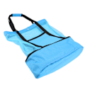 Miniatyrbilde 2 av 8: Mesh Strandveske Multifunksjon Mesh Design Topp Glidelås Hold Friskhet Holdbar Stoff Strandveske for Strand Hage Camping Blå