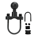 Miniatyrbilde 1 av 8: U-Bolt Styremontering Base 1 tommers Kulehode Gummibelagt for Sykler Motorsykler 12,7‑36 mm Stangskinne