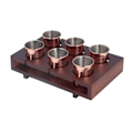 Miniatyrbilde 4 av 8: 6 stk 100 ml kobberbelagt Moscow Mule-krus i rustfritt stål, cocktailkoppsett med oppbevaringsholder for hjemmefest