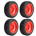 Pikkukuva 7 / 8: 4 kpl RC Short Course -kuorma-auton renkaat Ammattimainen korkea simulaatio RC-renkaiden vaihto TRAXXAS SLASH 1/10 RC-autolle Punainen
