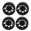 Miniatyrbilde 6 av 8: 4 stk. For SCX10 Hjulnav Sølv Svart Aluminium Legering Stabil Enkel å Installere RC Hjulnav for Traxxas Utskifting