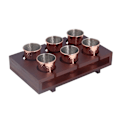Miniatyrbilde 3 av 8: 6 stk 100 ml kobberbelagt Moscow Mule-krus i rustfritt stål, cocktailkoppsett med oppbevaringsholder for hjemmefest