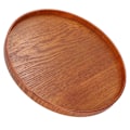Miniatyrbilde 2 av 8: Tretjenerbrett i tre, rundt, holdbart, enkelt, elegant stil, bredt bruksområde, blank overflate, stabil struktur, 27 cm