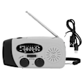 Miniatyrbild 1 av 8: Handvevad Solradio Multifunktionell Nödradio LED-radio med Ficklampa för Utomhuscamping Silvergrå Amerika