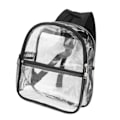 Miniatyrbillede 6 af 8: PVC Transparent Rygsæk Bærbar PVC Lynlås Design Høj Kapacitet Klar Rygsæk til Skole Sort