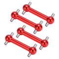 Miniatyrbillede 2 af 8: 4 stk. Hundebensdrivaksel sæt i aluminiumslegering til Tamiya TT01 TT02 RC bil opgraderingsdele Rød