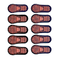Pikkukuva 3 / 8: 10 paria Grip-sukkia, pehmeät, hengittävät, joustavat, liukkaat sukat, tossut, pehmustetut sukat, musta, tummansininen, syvä violetti, isot lapset 29-34