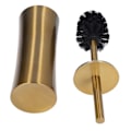 Miniatyrbillede 8 af 8: Toiletsæt i rustfrit stål, gylden, pladsbesparende, bløde, holdbare børster, ergonomisk, moderne toiletskål