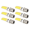 Miniatyrbillede 2 af 8: 6 stk. E14 COB-pære Mini 360 graders belysning Varmeafledning Silikone Anti-blænding til lysekrone Loftslampe Koldt hvidt lys 6500K