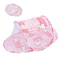 Miniatyrbilde 4 av 8: Baby seng nettpiggfolding pustende glidelås lukking gratis installasjon spedbarn seng mesh netting rosa